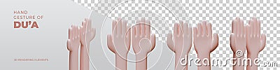 Hand Gesture Of Du`a 3D Rendering Elements Stock Photo